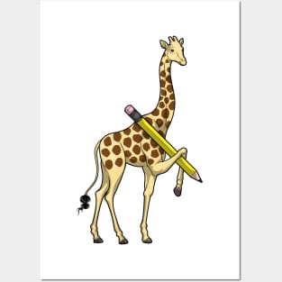 Giraffe Pupil Pencil Posters and Art